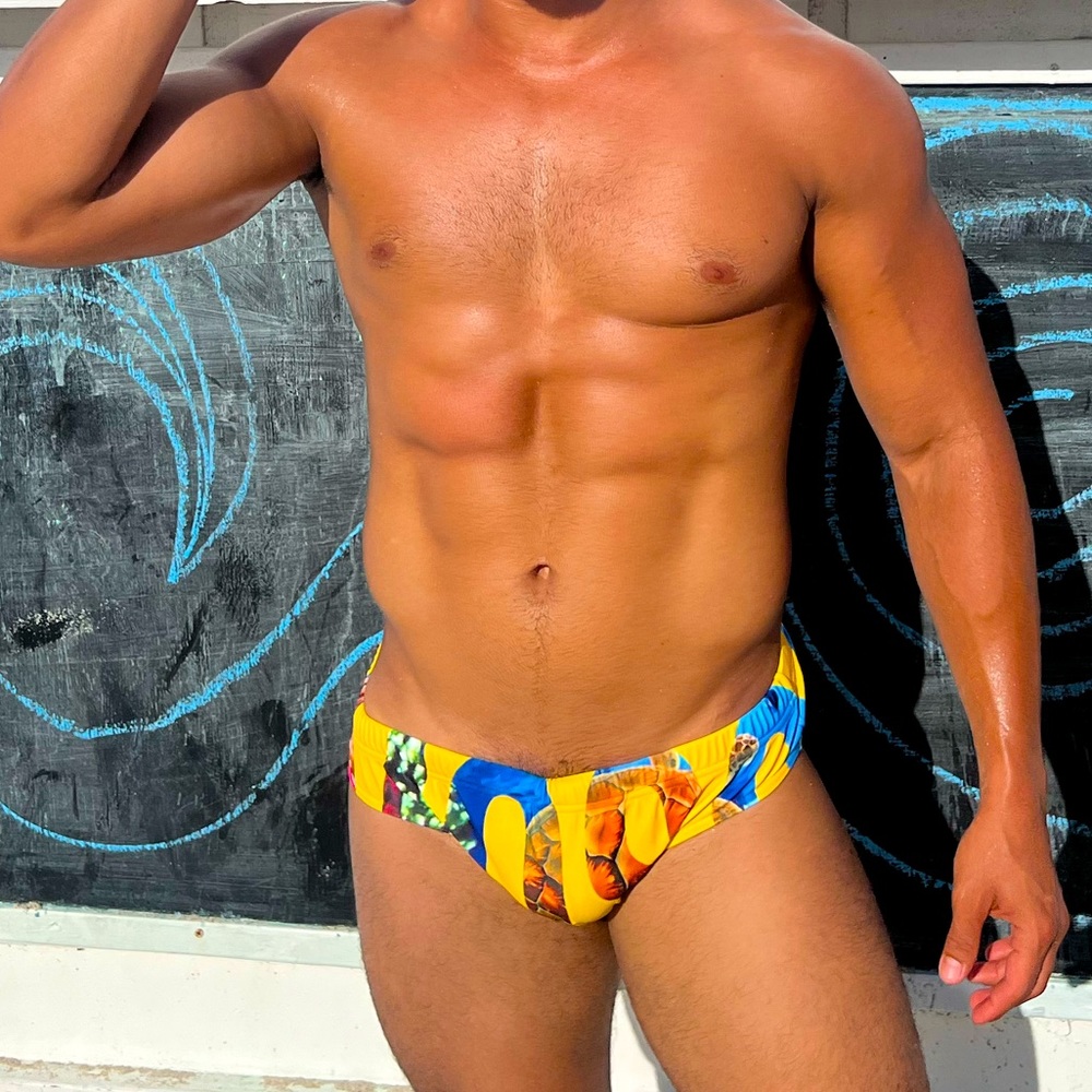 Authentic Moschino swim mens tropical swimwear worn once